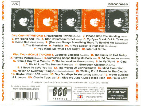 Wayne Fontana : Wayne One (2xCD, Album, Mono, RE, RM)