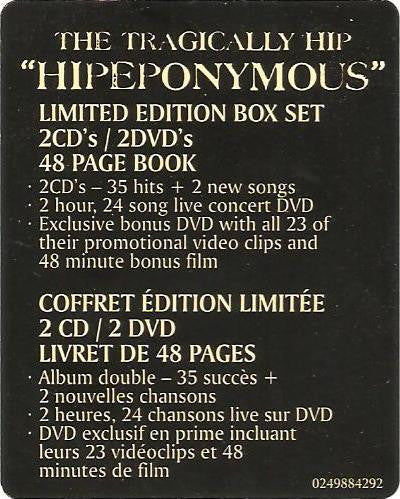 The Tragically Hip : Hipeponymous (2xCD, Comp, Ltd, RM, Box + 2xDVD, Multichannel, NT)