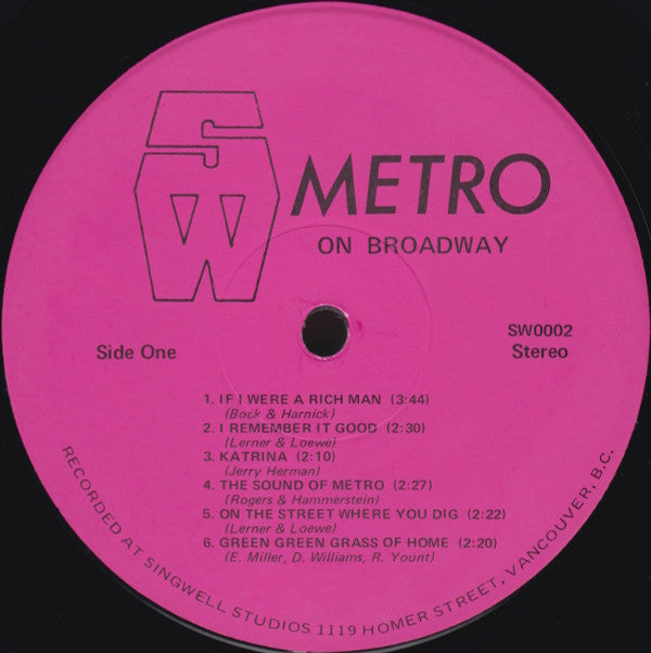 Metro (37) : Metro On Broadway (LP, Album)