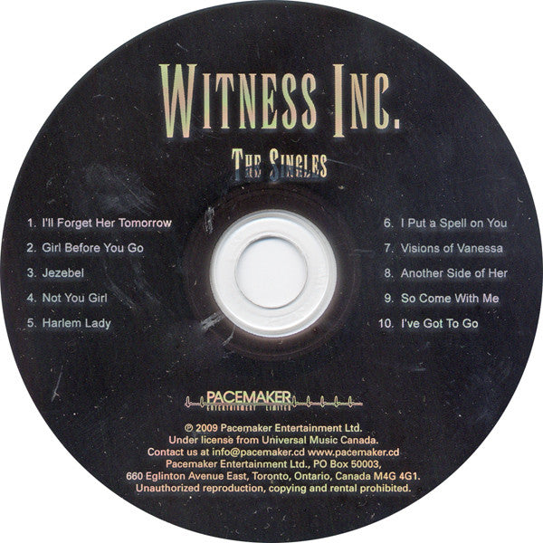 Witness Inc. : The Singles (CD, Comp)