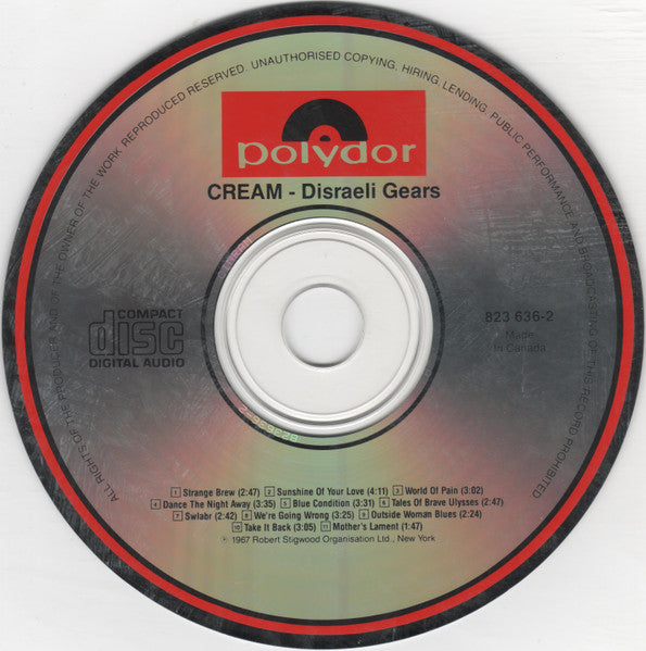 Cream (2) : Disraeli Gears (CD, Album, RE)