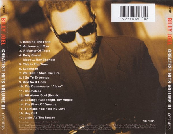 Billy Joel : Greatest Hits Volume III (CD, Comp, Club)