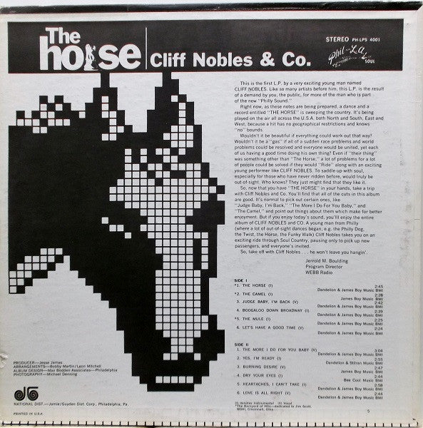 Cliff Nobles & Co : The Horse (LP, Album)