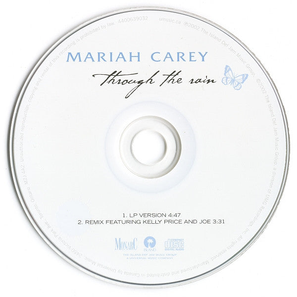 Mariah Carey : Through The Rain (CD, Single)