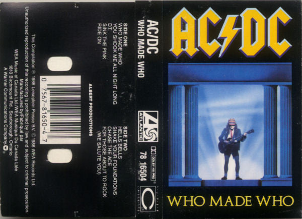 AC/DC : Who Made Who (Cass, Album, Comp, Dol)