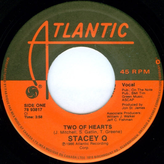 Stacey Q : Two Of Hearts (7", Single)