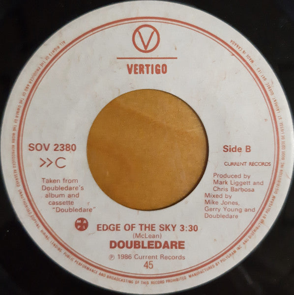 Doubledare : Can't Hold On (7", Single)