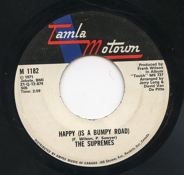 The Supremes : Nathan Jones / Happy (Is A Bumpy Road) (7")