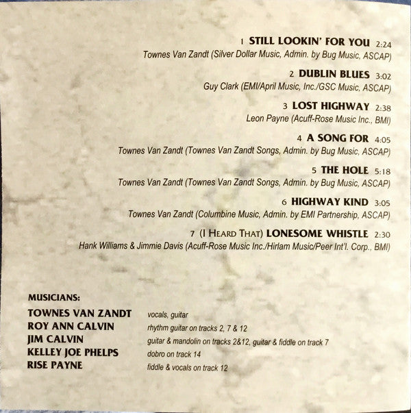 Townes Van Zandt : The Highway Kind (CD, Album)