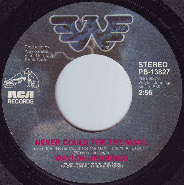 Waylon Jennings : Never Could Toe The Mark (7", Single, Styrene, Ind)
