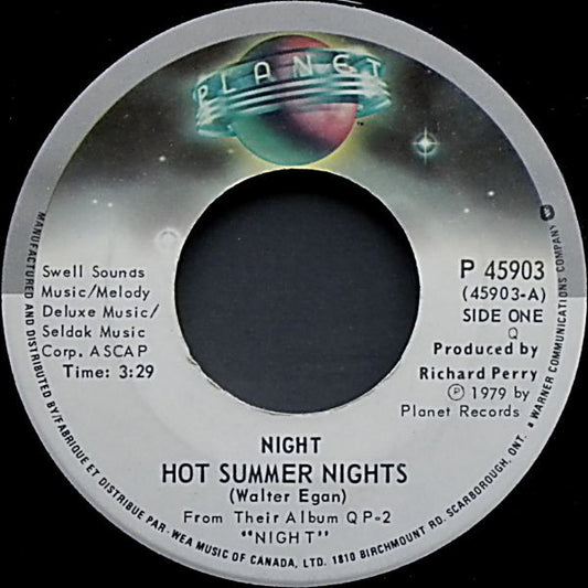Night : Hot Summer Nights (7", Single)