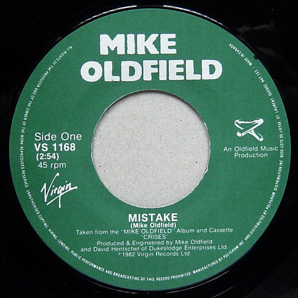 Mike Oldfield : Mistake (7", Single)