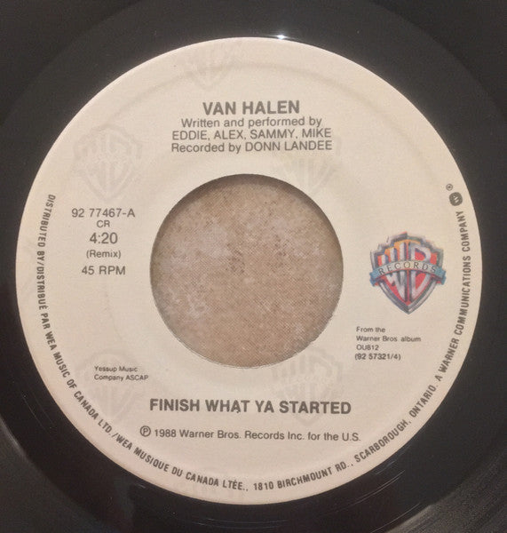 Van Halen : Finish What Ya Started (7", Single)