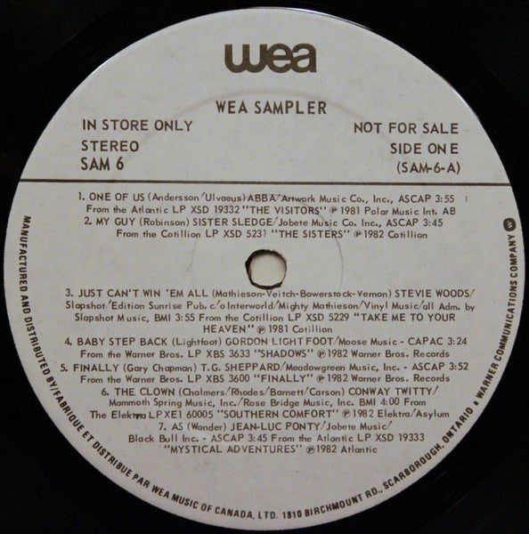Various : WEA Sampler Volume 6 (LP, Comp, Promo, Smplr)
