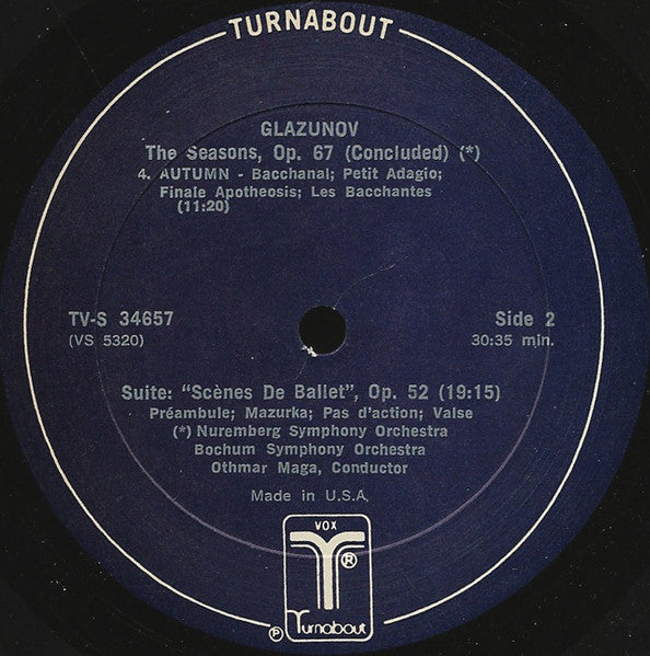 Glazunov* - Nuremberg Symphony Orchestra* • Bochum Symphony Orchestra*, Othmar Maga* : The Seasons • Scenes De Ballet (LP)