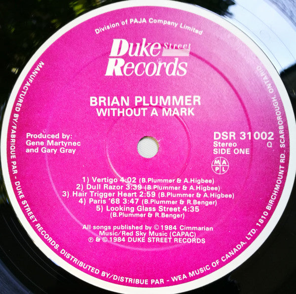 Brian Plummer : Without A Mark (LP, Album)
