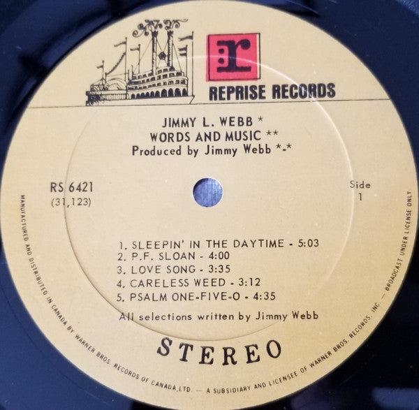 Jimmy Webb : Words And Music (LP, Album)