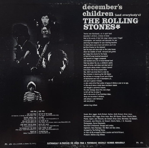 The Rolling Stones : December's Children (And Everybody's) (LP, Album, RE)