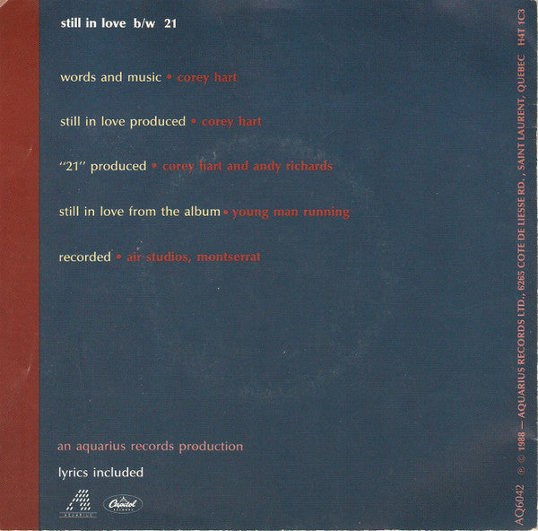 Corey Hart : Still In Love (7", Single)