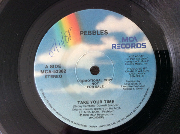 Pebbles : Take Your Time (7", Single, Promo)