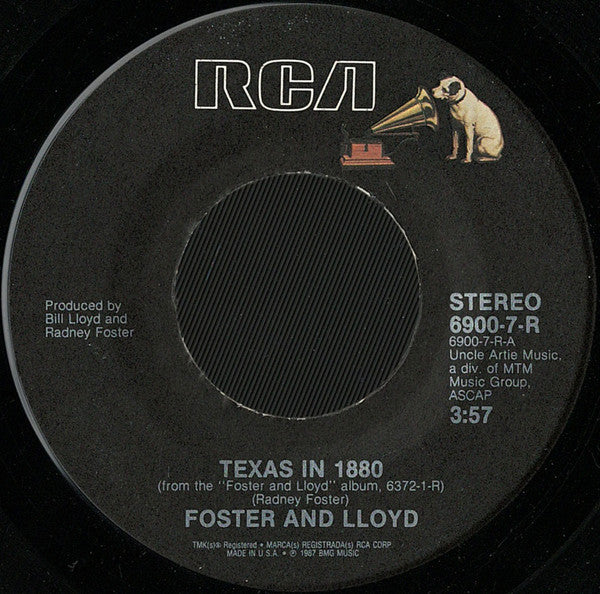 Foster And Lloyd : Texas In 1880 (7", Single)