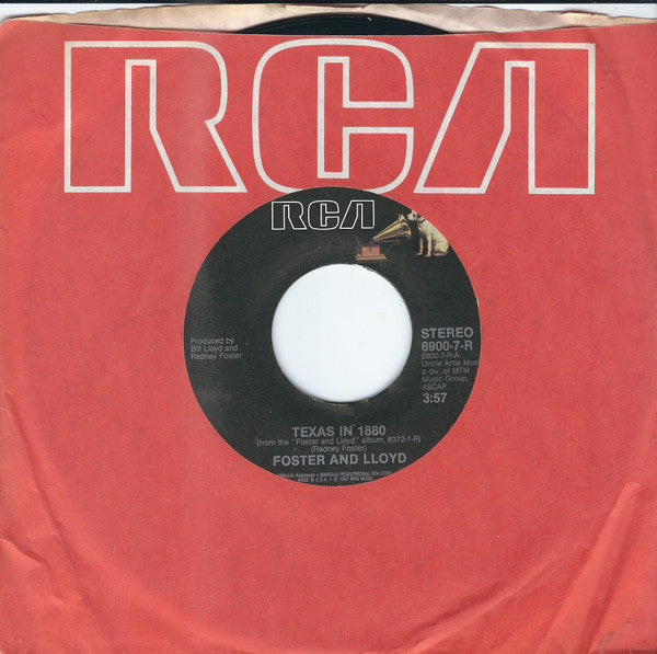 Foster And Lloyd : Texas In 1880 (7", Single)