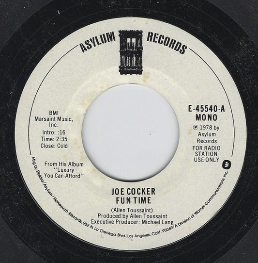 Joe Cocker : Fun Time (7", Single, Mono, Promo, SP)