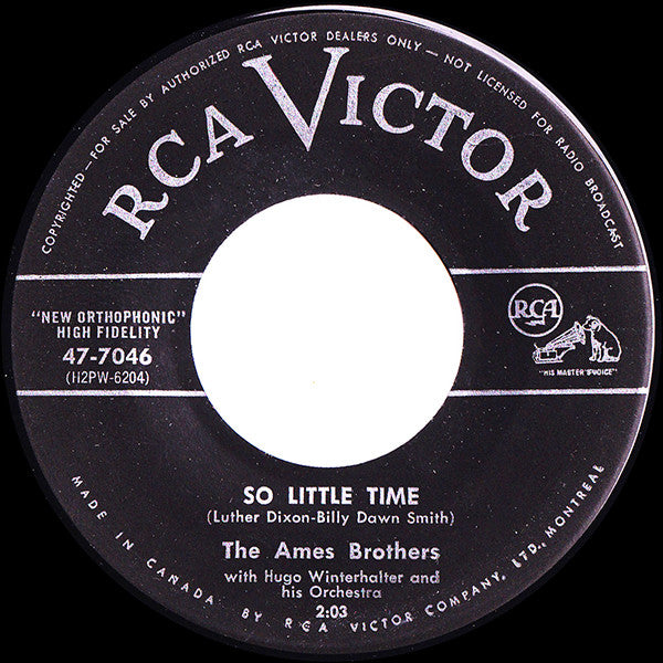The Ames Brothers With Hugo Winterhalter Orchestra : Melodie D'Amour (7")