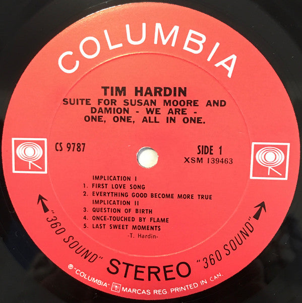 Tim Hardin : Suite For Susan Moore And Damion - We Are - One, One, All In One (LP, Album, Gat)