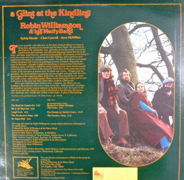Robin Williamson & His Merry Band : A Glint At The Kindling (LP, Album)