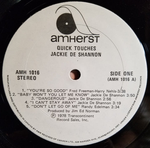 Jackie DeShannon : Quick Touches (LP, Album)