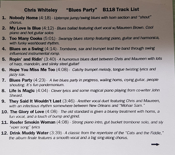 Chris Whiteley : Blues Party (CD, Album)