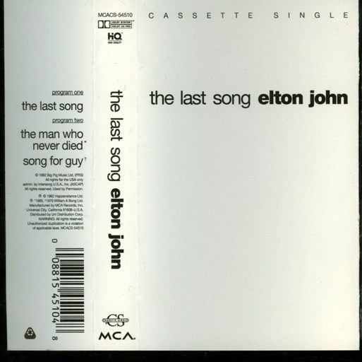 Elton John : The Last Song (Cass, Single, Dol)