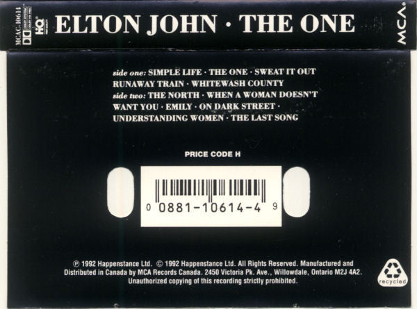 Elton John : The One (Cass, Album)