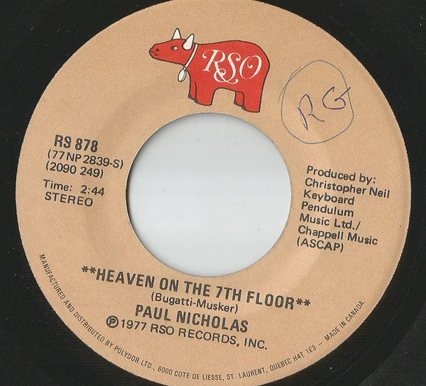 Paul Nicholas : Heaven On The 7th Floor (7")