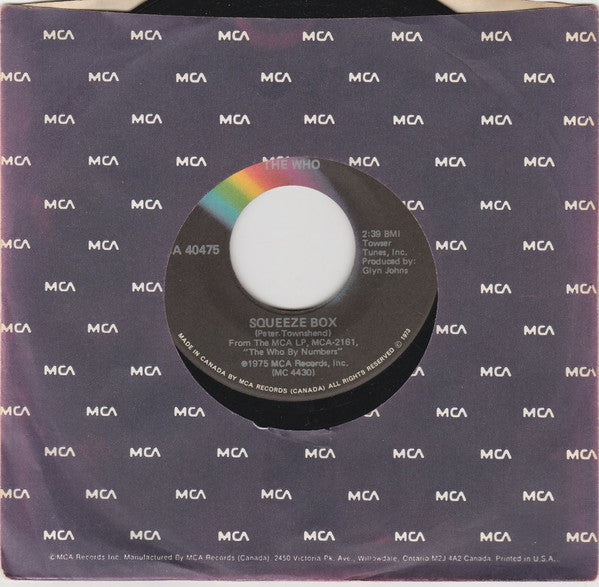 The Who : Squeeze Box / Success Story (7")