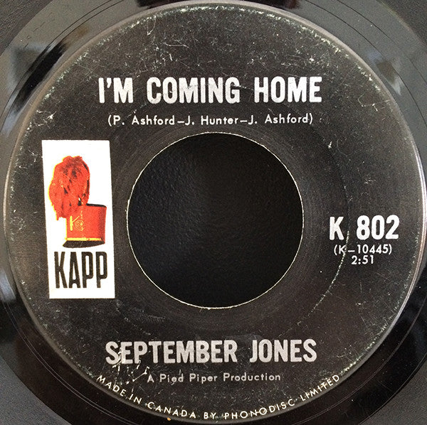 September Jones : I'm Coming Home (7")