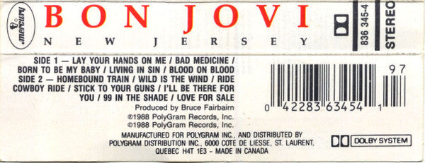 Bon Jovi : New Jersey (Cass, Album, Dol)
