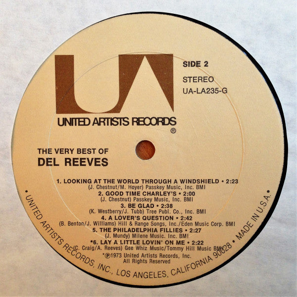 Del Reeves : The Very Best Of Del Reeves (LP, Comp)