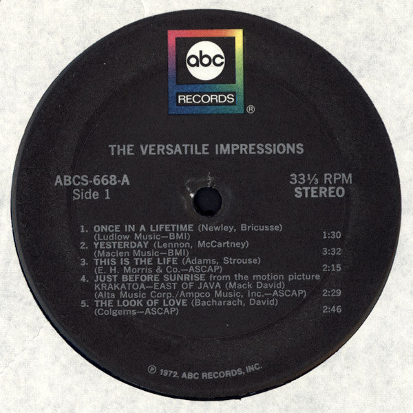 The Impressions : The Versatile Impressions (LP, Album, RP)