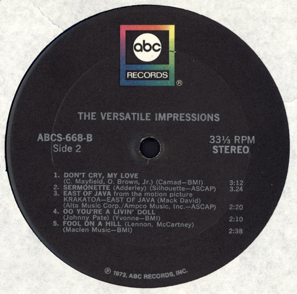 The Impressions : The Versatile Impressions (LP, Album, RP)