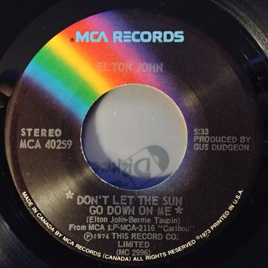 Elton John : Don't Let The Sun Go Down On Me (7", Single)