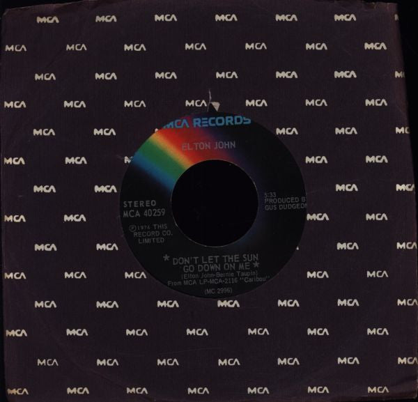 Elton John : Don't Let The Sun Go Down On Me (7", Single)