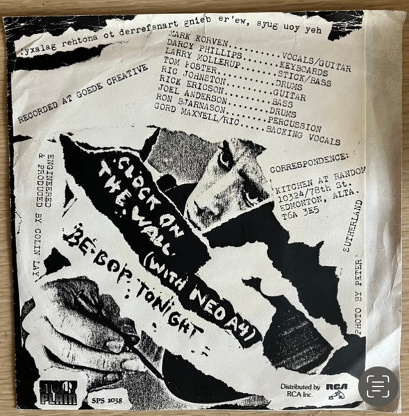 Mark Korven : Clock On The Wall / Be Bop Tonight (7")