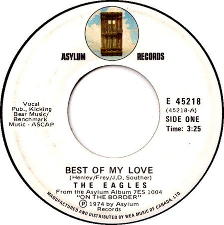 The Eagles* : Best Of My Love (7", Single)