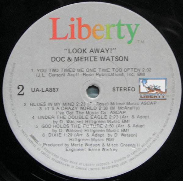 Doc & Merle Watson : Look Away! (LP, Album)
