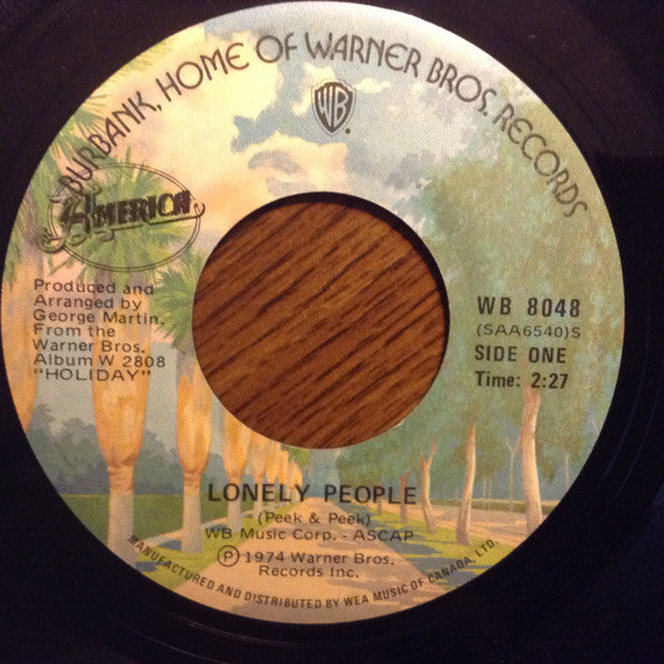 America (2) : Lonely People (7", Single)