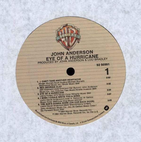 John Anderson (3) : Eye Of A Hurricane (LP, Album)