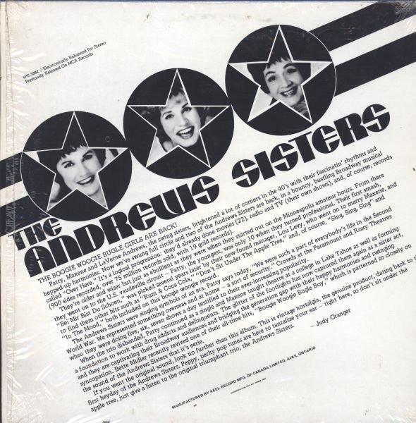The Andrews Sisters : Sing, Sing, Sing (LP, RE)