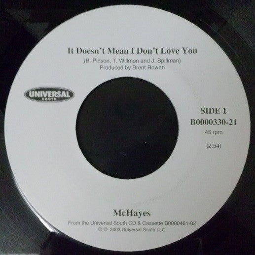 McHayes : It Doesn't Mean I Don't Love You (7", Single)